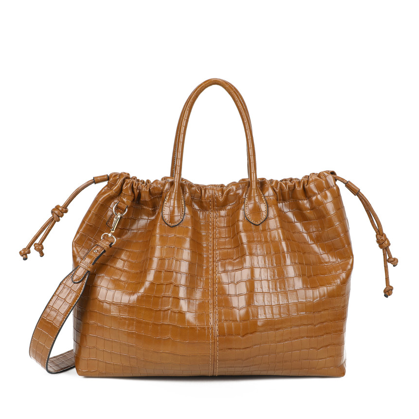 Mala Shopper com textura croco