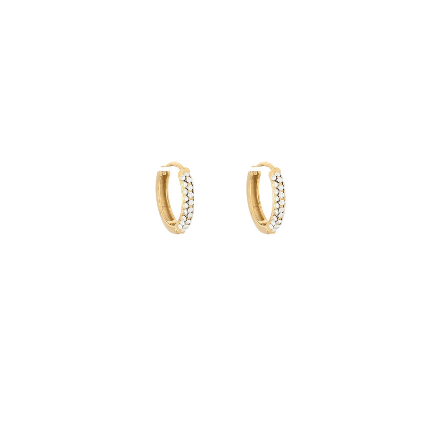 Delicate Stainless Steel Hoop Earrings with Zirconia
