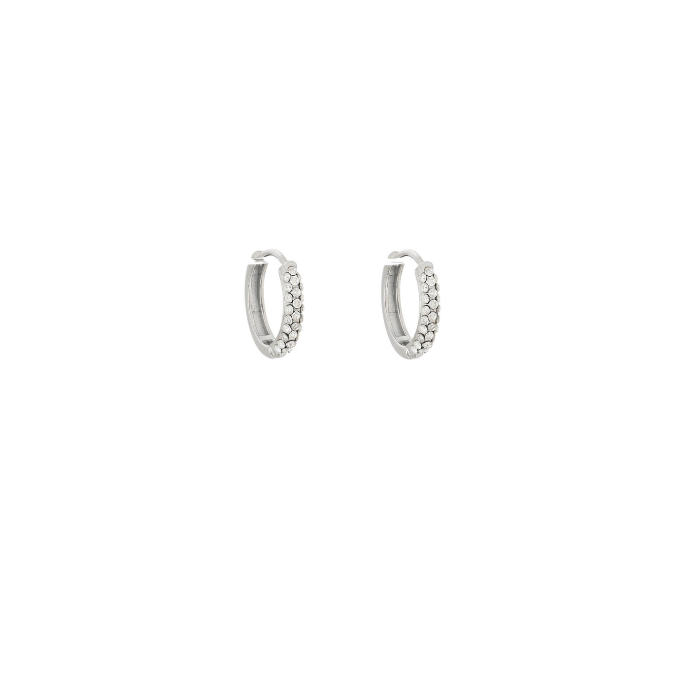 Delicate Stainless Steel Hoop Earrings with Zirconia