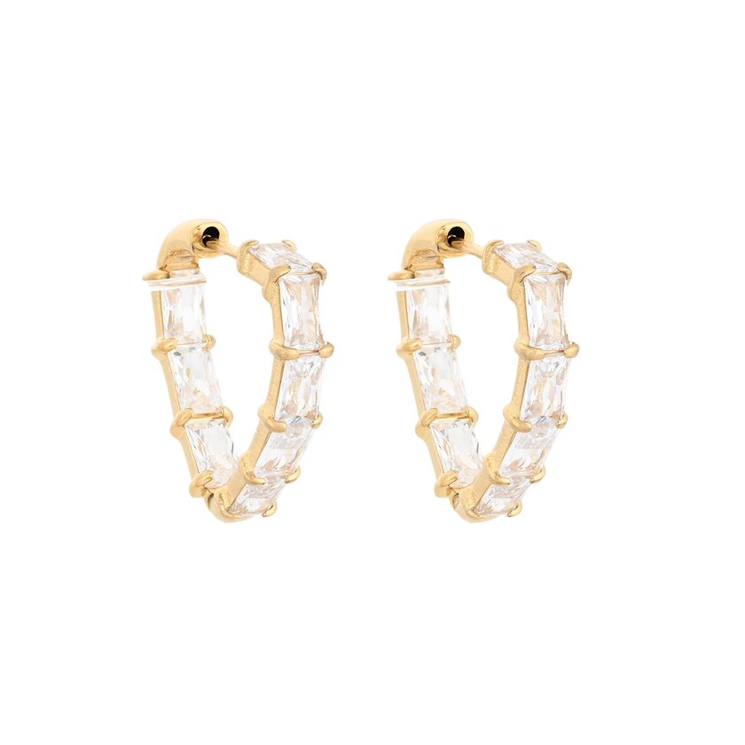 Argolas Delicate aço com zircônias