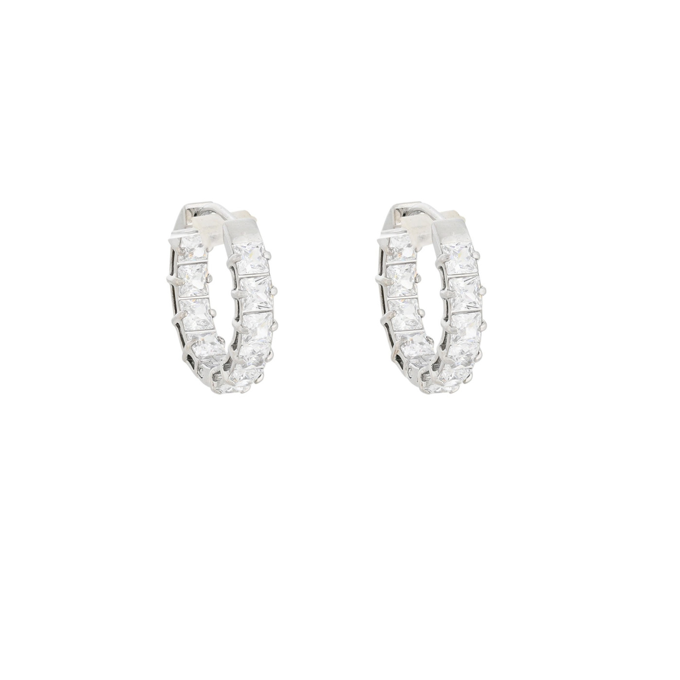 Delicate Stainless Steel Hoop Earrings with Zirconia