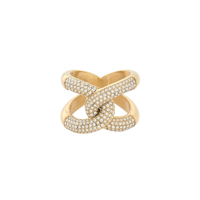 Anel Glamour aço com zircônias