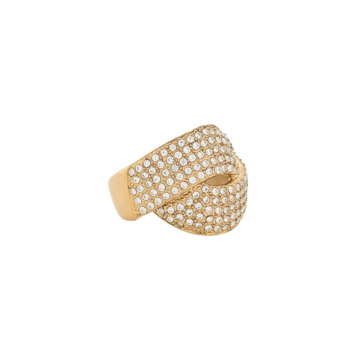 Anel Glamour aço com zircônias