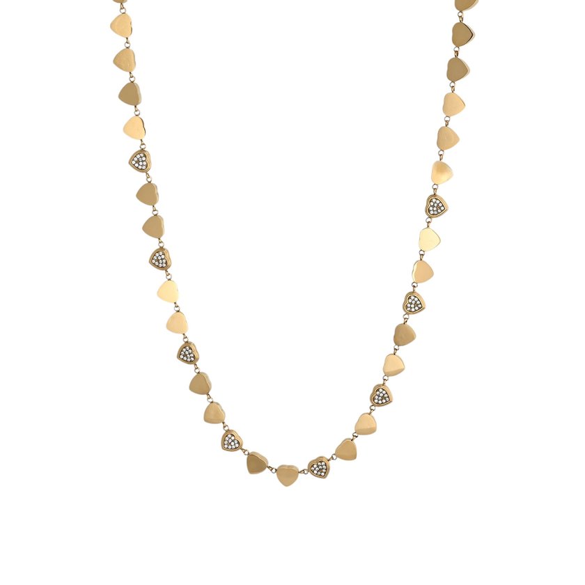 Delicate necklace with hearts