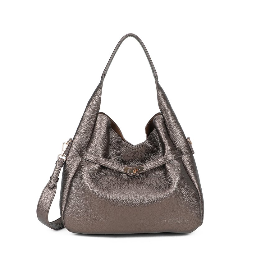 Borsa Shopper con dettaglio dorato