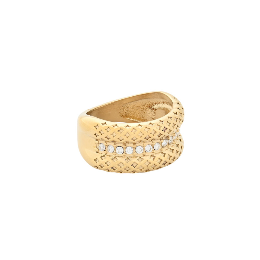 Bague Glamour avec détails et zirconias