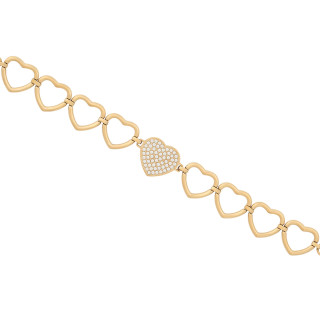 Pulseira Glamour em aço coração