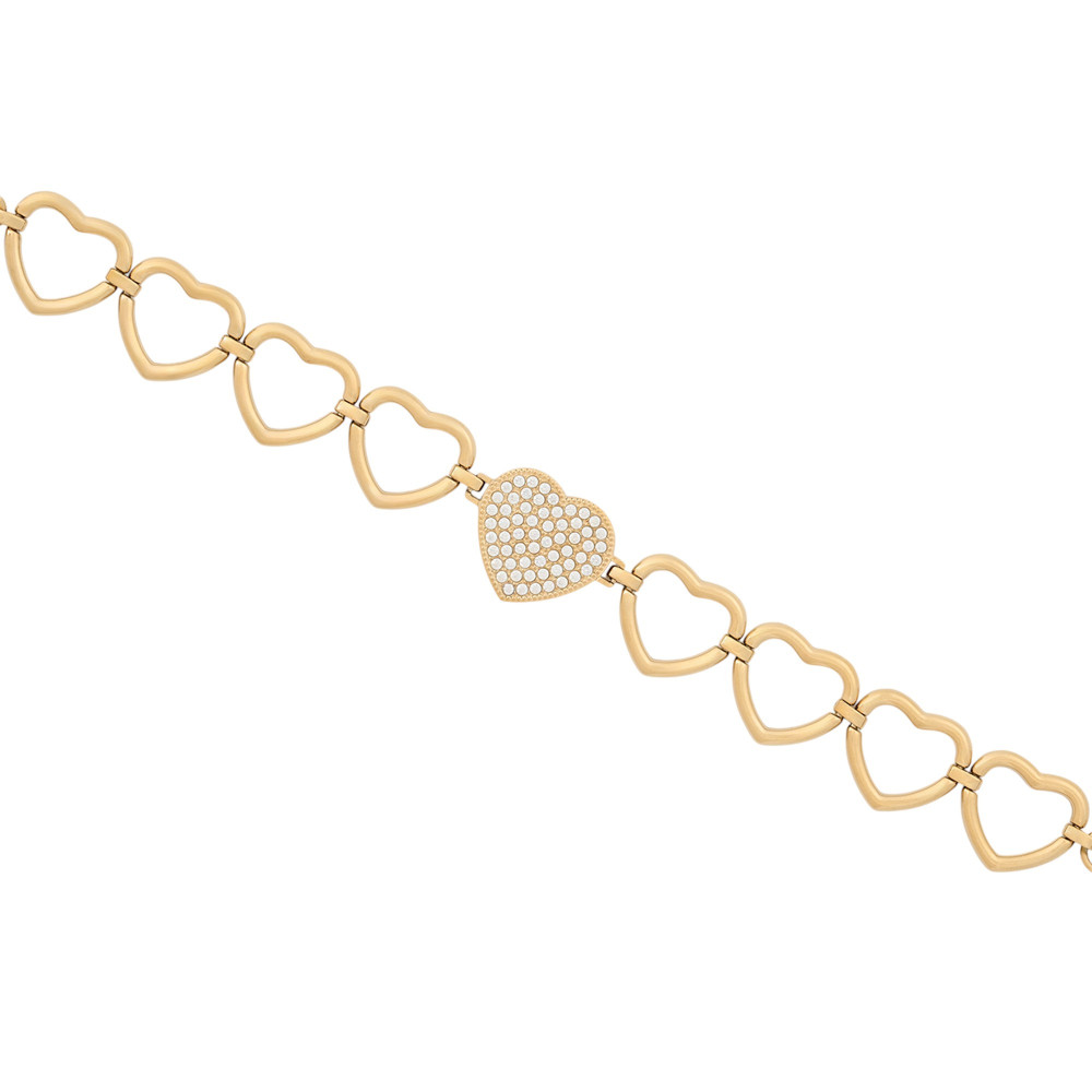 Bracelet Glamour en acier cœur