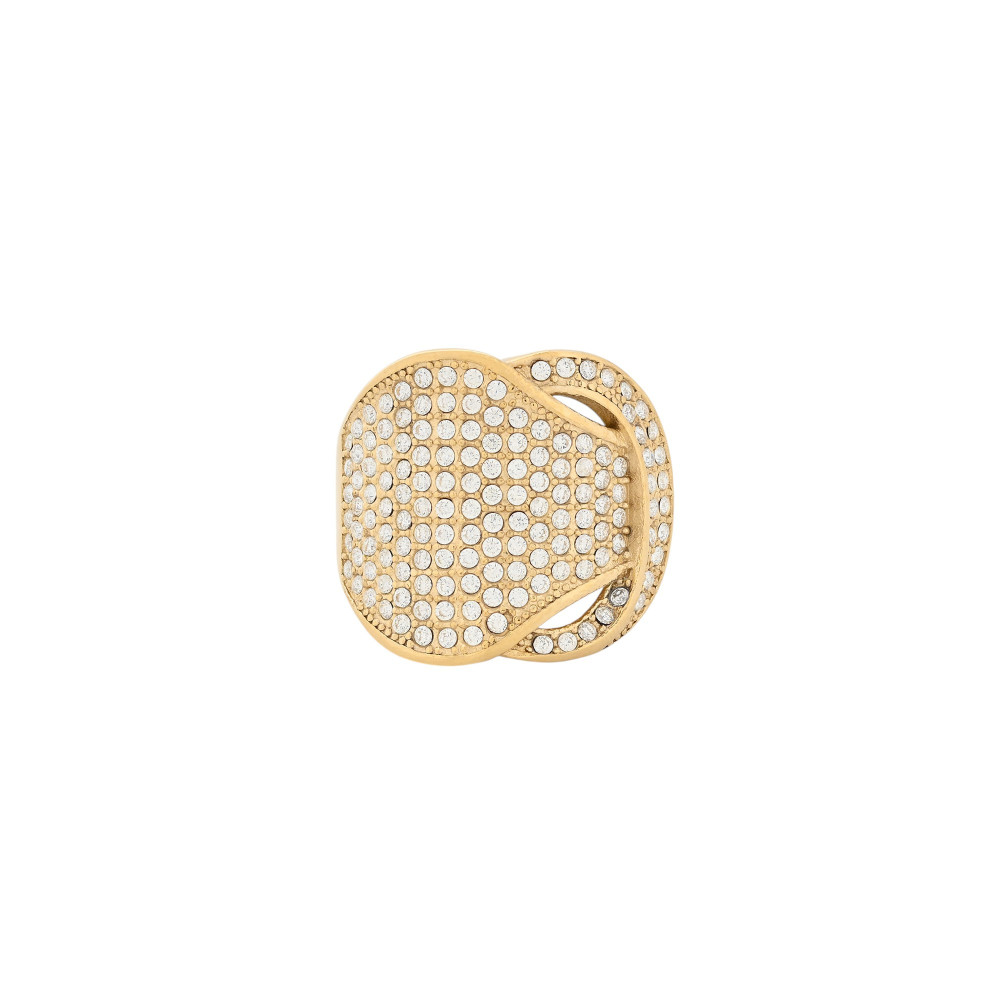 Anello Glamour in acciaio con zirconi