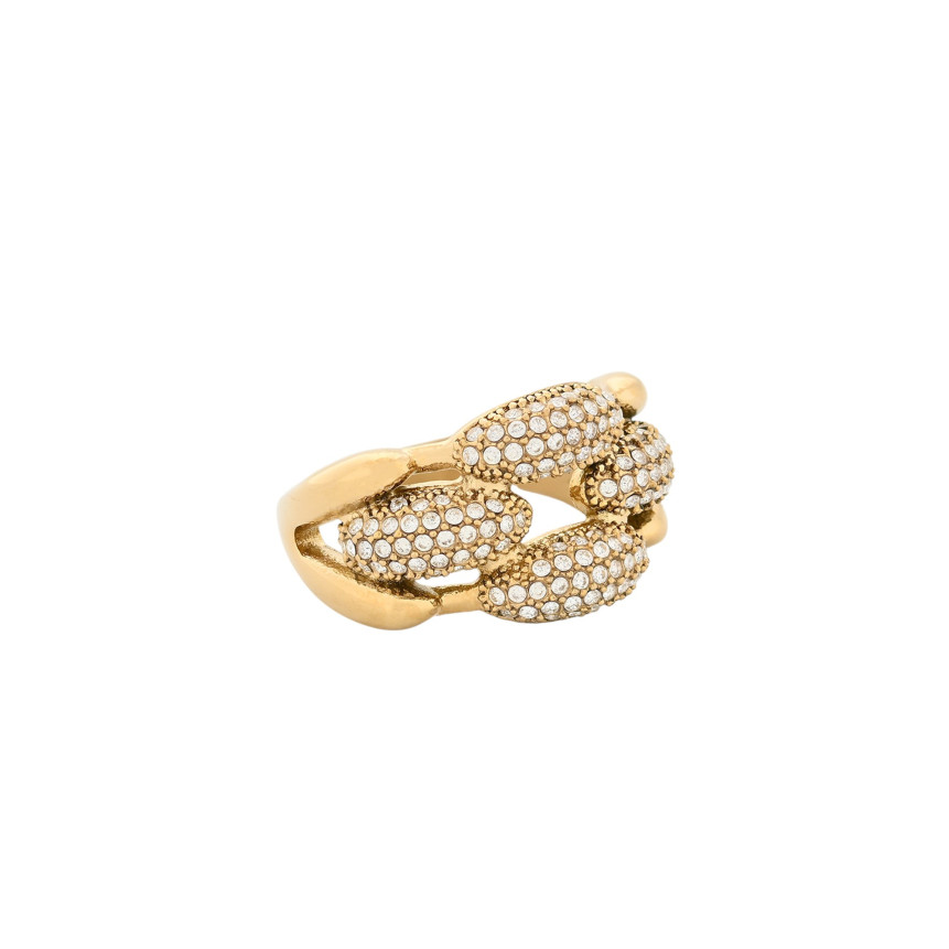 Anello Glamour catena con zirconi
