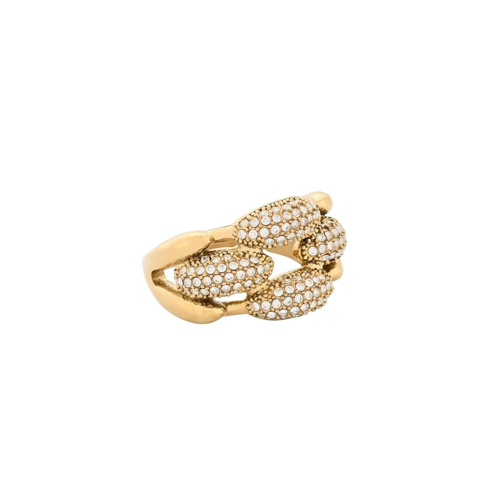 Bague Glamour chaîne avec zirconias
