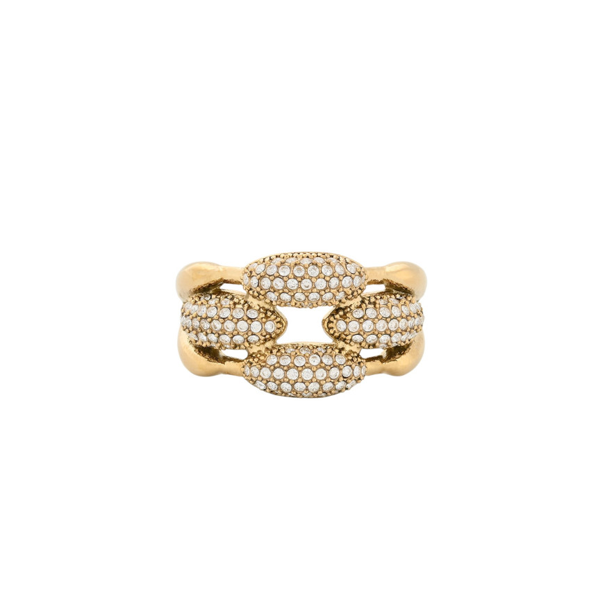 Bague Glamour chaîne avec zirconias