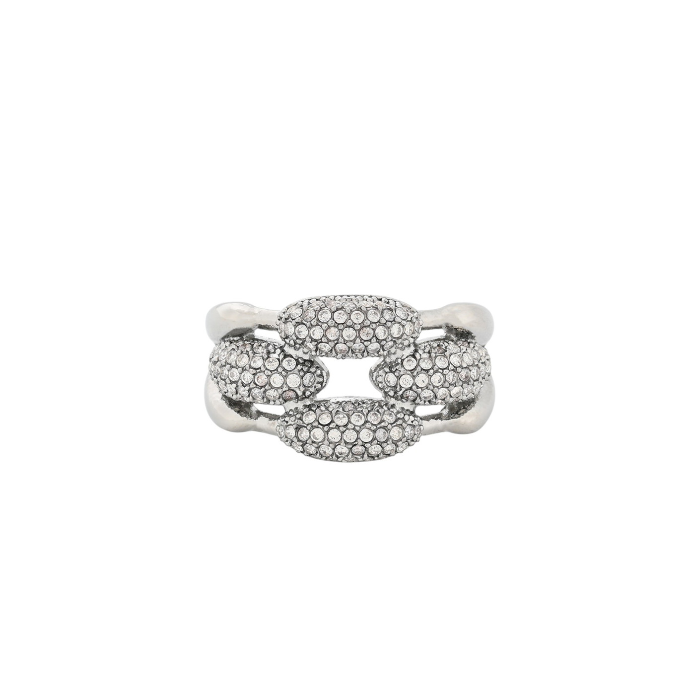 Bague Glamour chaîne avec zirconias