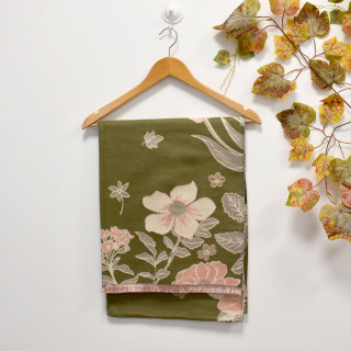 Scarf with floral and butterfly print GB