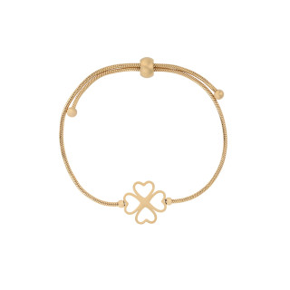 Pulseira ajustável em aço trevo GB