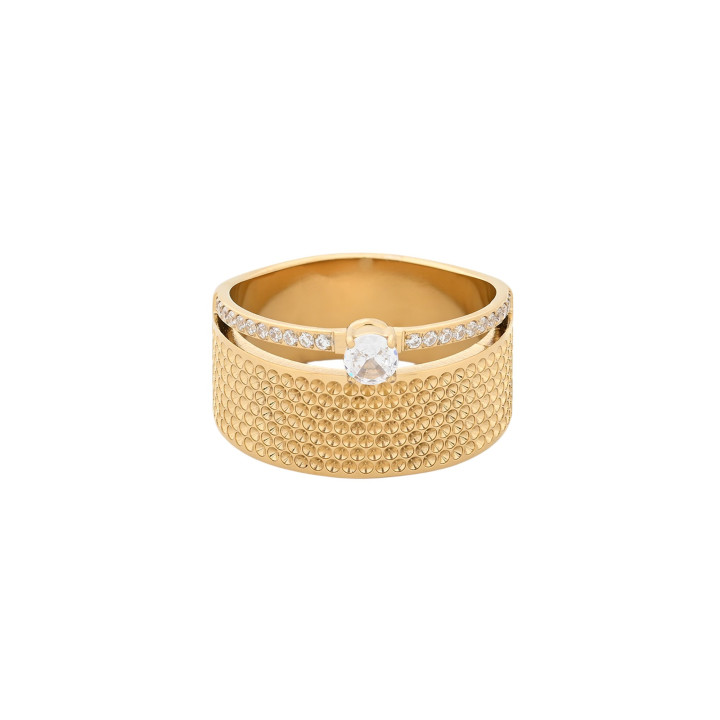 Anello Glamour spesso con solitario