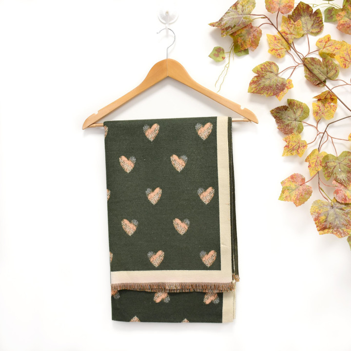 Scarf printed hearts GB