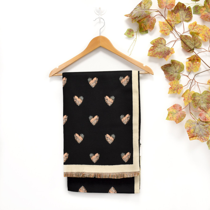 Scarf printed hearts GB