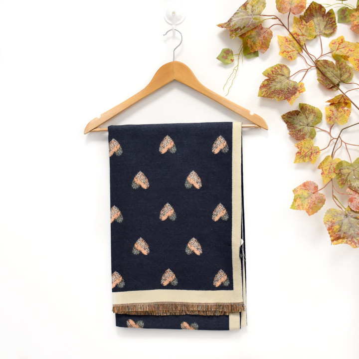 Scarf printed hearts GB