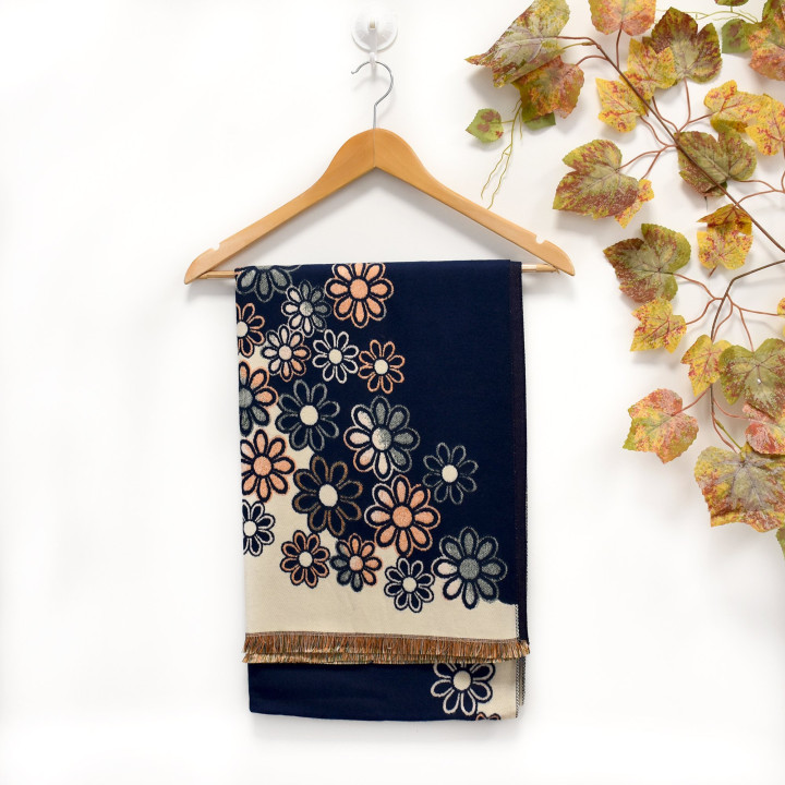 Sciarpa con stampato floreale GB