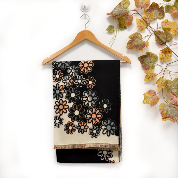 Sciarpa con stampato floreale GB