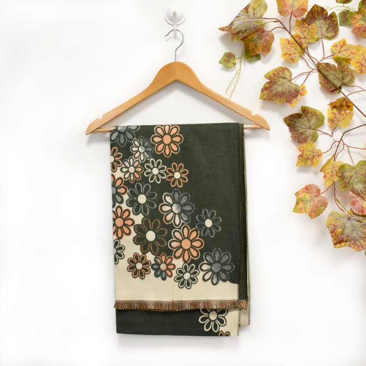 Sciarpa con stampato floreale GB