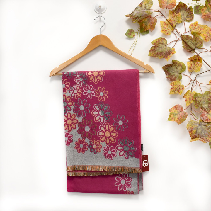 Sciarpa con stampato floreale GB