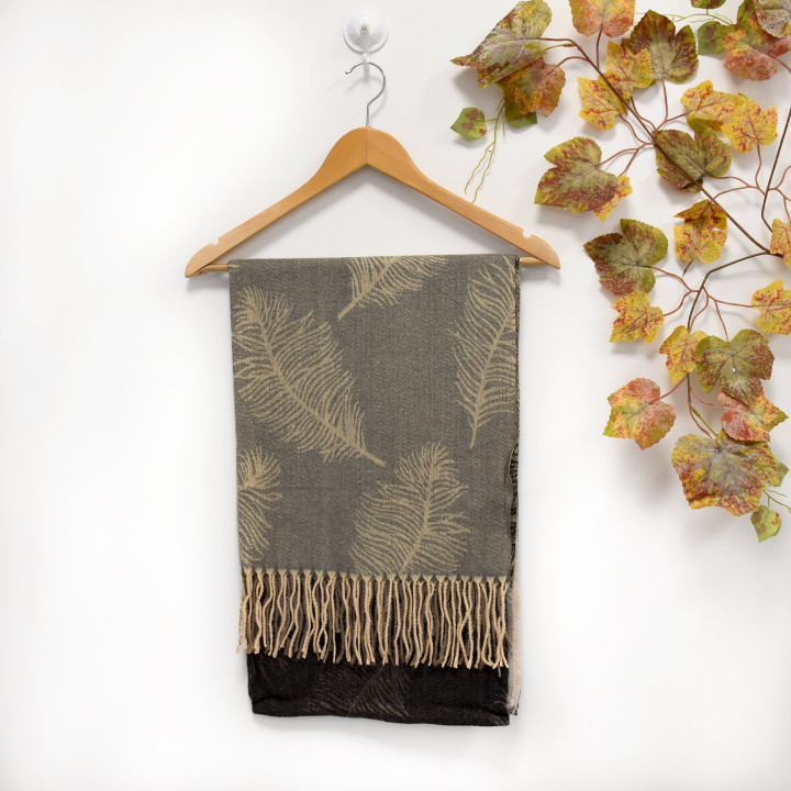 Scarf with palm leaf print GB