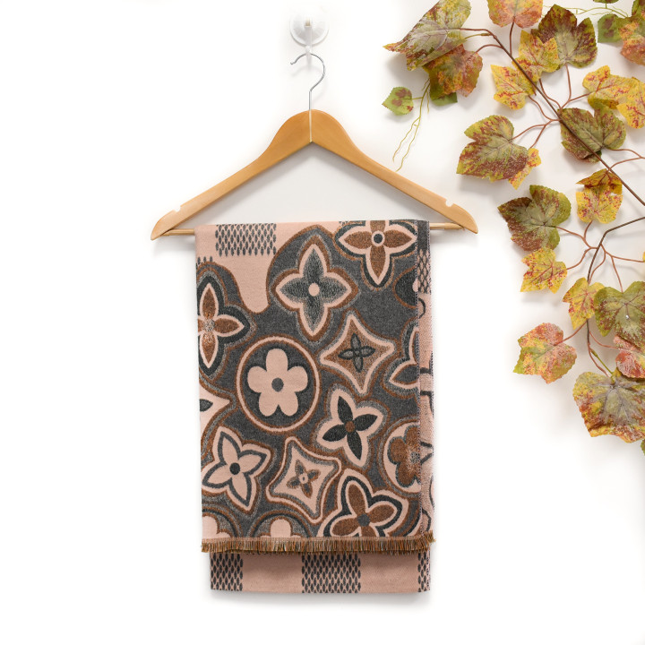 Cachecol com padrão floral colorido GB