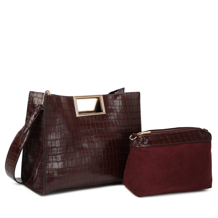Sac à main avec texture croco