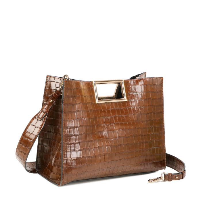 Sac à main avec texture croco