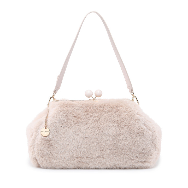 Borsa a spalla con pelliccia