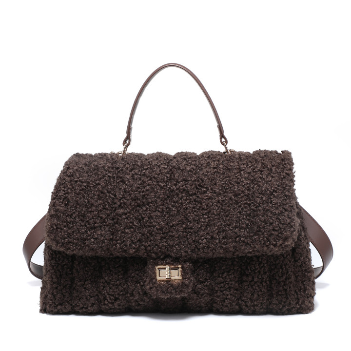 Borsa a tracolla con pelliccia