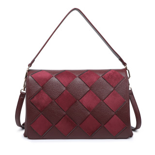 Shoulder Bag with Diamond Pattern