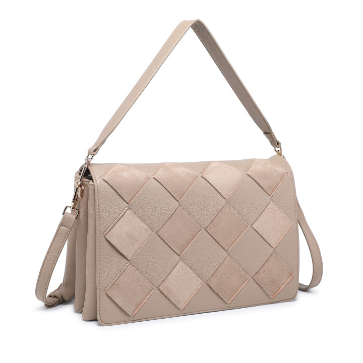 Shoulder Bag with Diamond Pattern