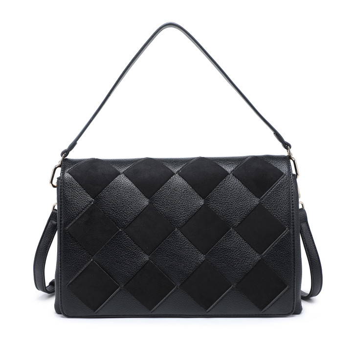 Shoulder Bag with Diamond Pattern