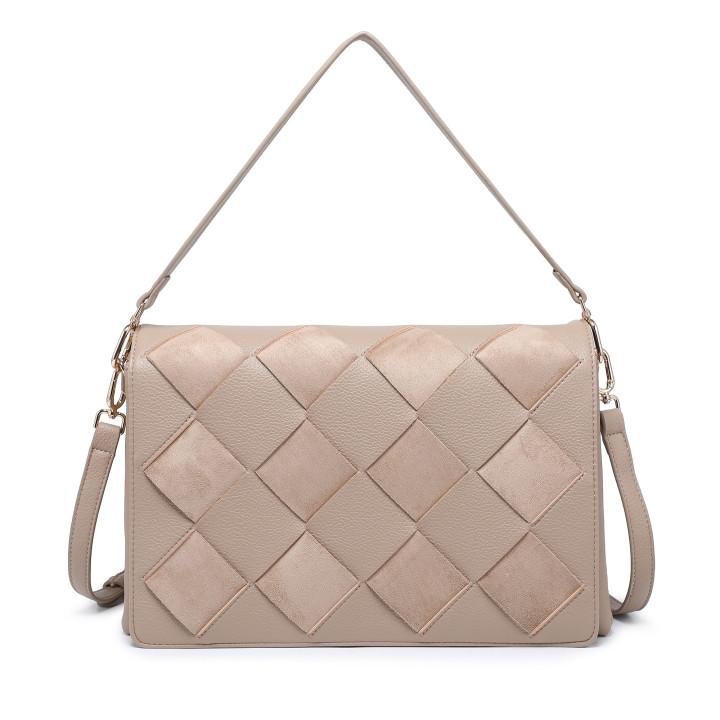 Shoulder Bag with Diamond Pattern