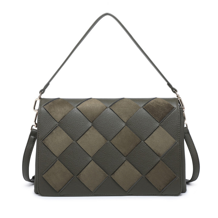 Shoulder Bag with Diamond Pattern