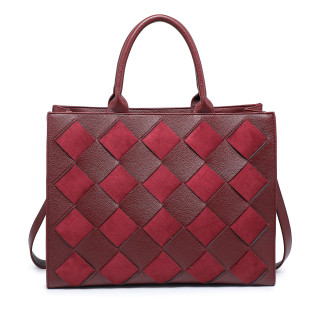Shopper Bag with Diamond Pattern