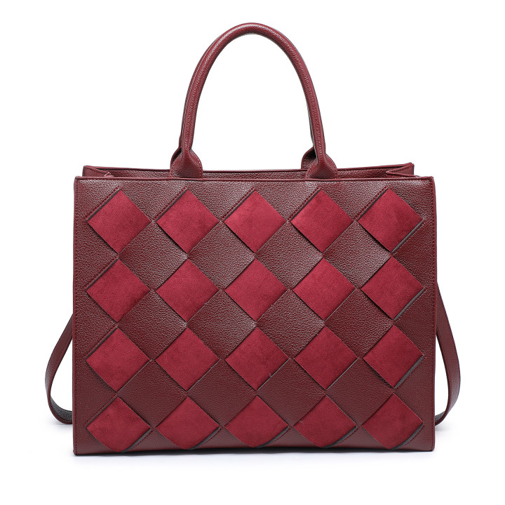 Shopper Bag with Diamond Pattern