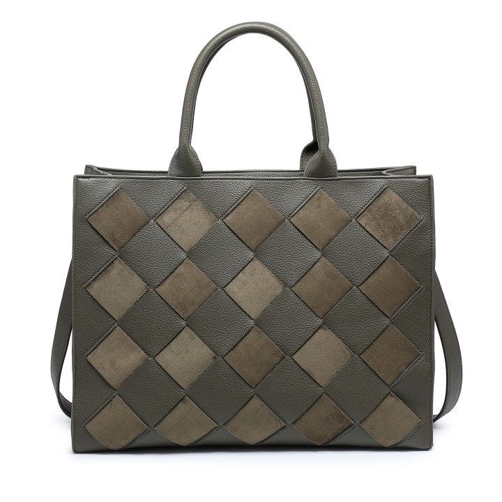 Shopper Bag with Diamond Pattern