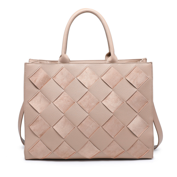 Shopper Bag with Diamond Pattern