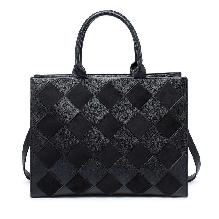 Shopper Bag with Diamond Pattern