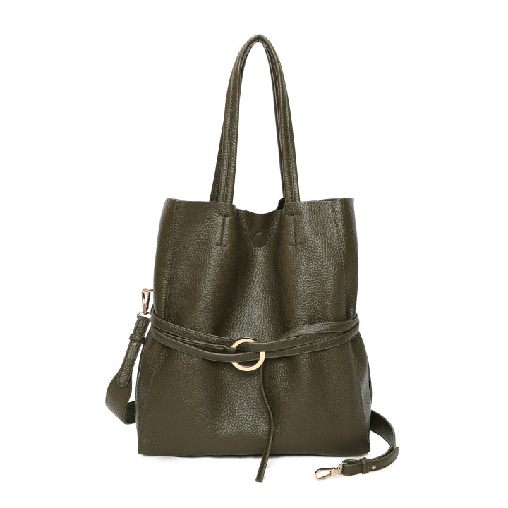 Long Shopper Bag with Buckle