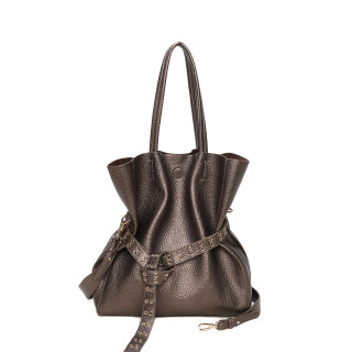Borsa Shopper con fibbia e borchie