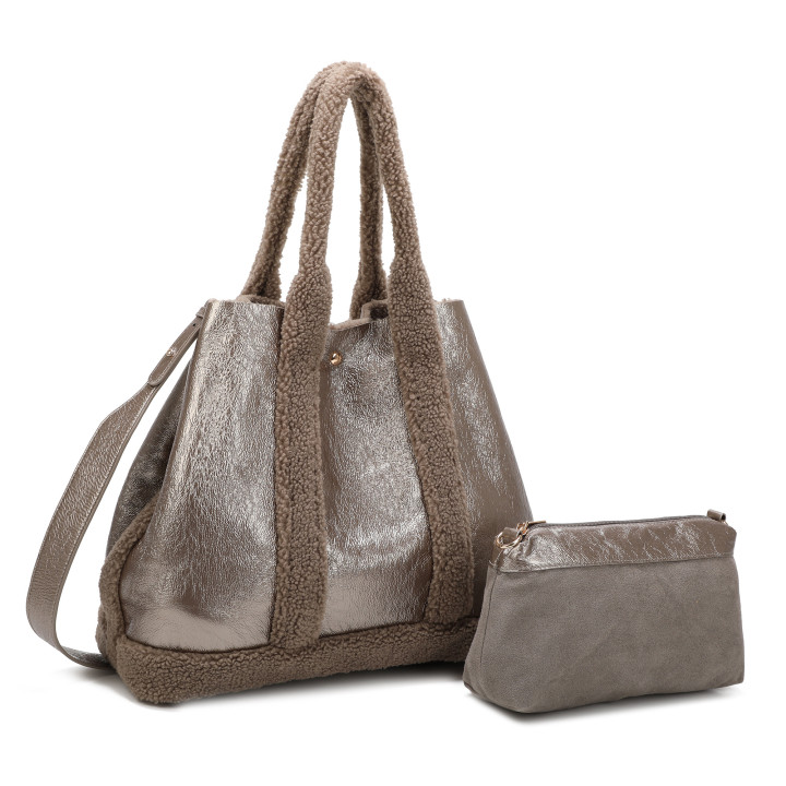 Borsa Shopper con pelliccia