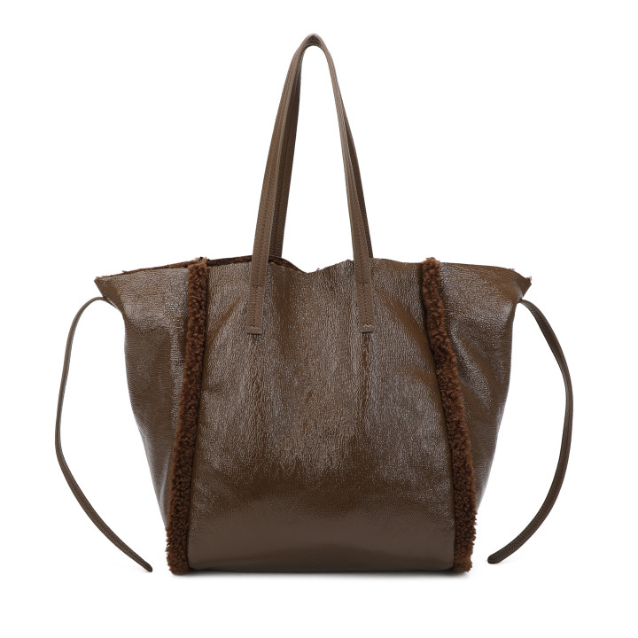 Bolso Shopper con brillo y pelito