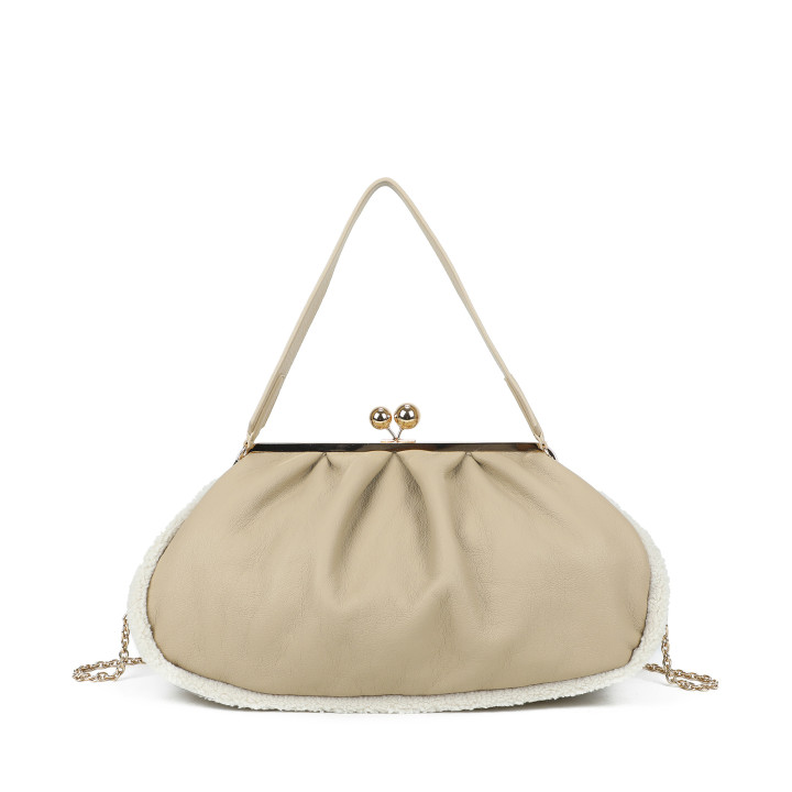 Borsa a spalla con pelliccia