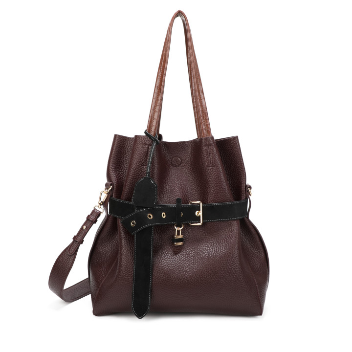 Mala Shopper com fivela preta