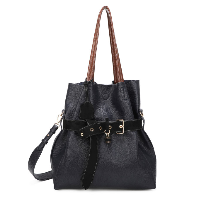 Borsa Shopper con fibbia nera